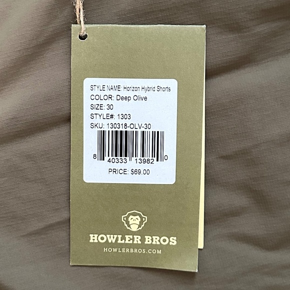 NWT Howler BROS Horizon Hybrid Shorts Deep Olive  Size 30 Men's - Picture 11 of 12